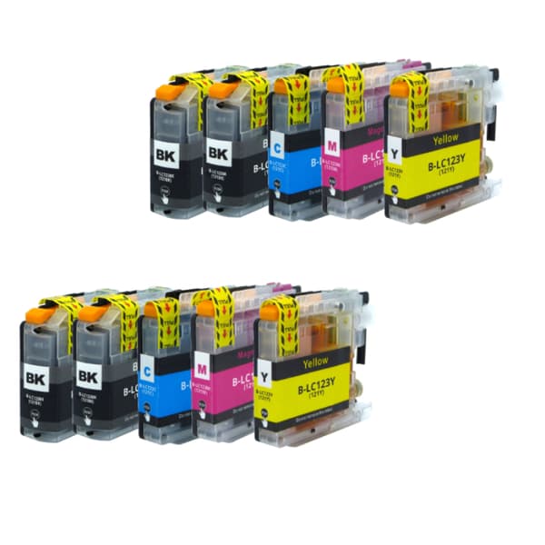 Kompatibel - Brother LC 123 combo pack 10 stk blækpatron - BK/C/M/Y 120 ml