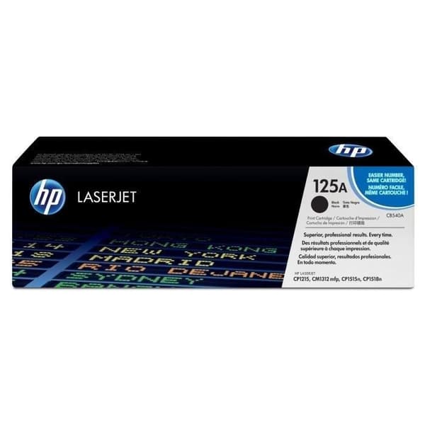 HP 125A svart original LaserJet-tonerkassett (CB540A) för HP Color LaserJet CM1312 / CP1215 / CP1217 / CP1515 / CP1518