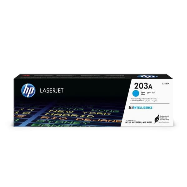 HP 203A Cyan Original LaserJet tonerkassett (CF541A) för HP Color LaserJet Pro M254 / M280 / M281