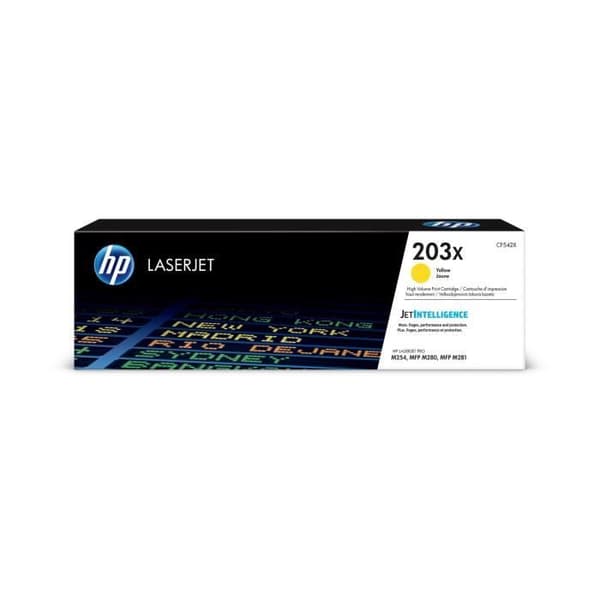 HP 203X Original gul höghastighets LaserJet-tonerkassett (CF542X) för HP Color LaserJet Pro M254 / M280 / M281