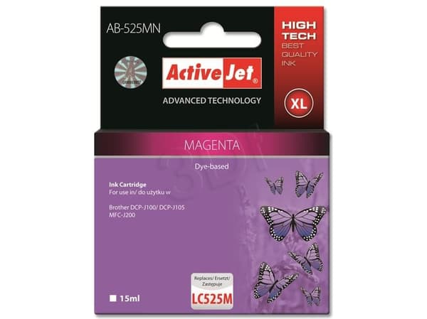 Activejet AB-525MN, Høyt (XL) utbytte, Fargestoffbasert blekk, 15 ml, 1 stykker, Enkeltpakke