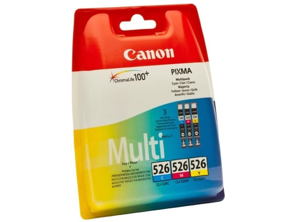 Canon CLI-526 Multipack - 3-pack - gul, cyan, magenta - original - bläcktank - för PIXMA iP4950, iX6550, MG5350, MG6150, MG6250, MG8150, MG8250, MX71