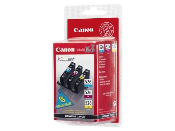Canon CLI-526 Multipack - 3-pack - gul, cyan, magenta - original - bläcktank - för PIXMA iP4950, iX6550, MG5350, MG6150, MG6250, MG8150, MG8250, MX71