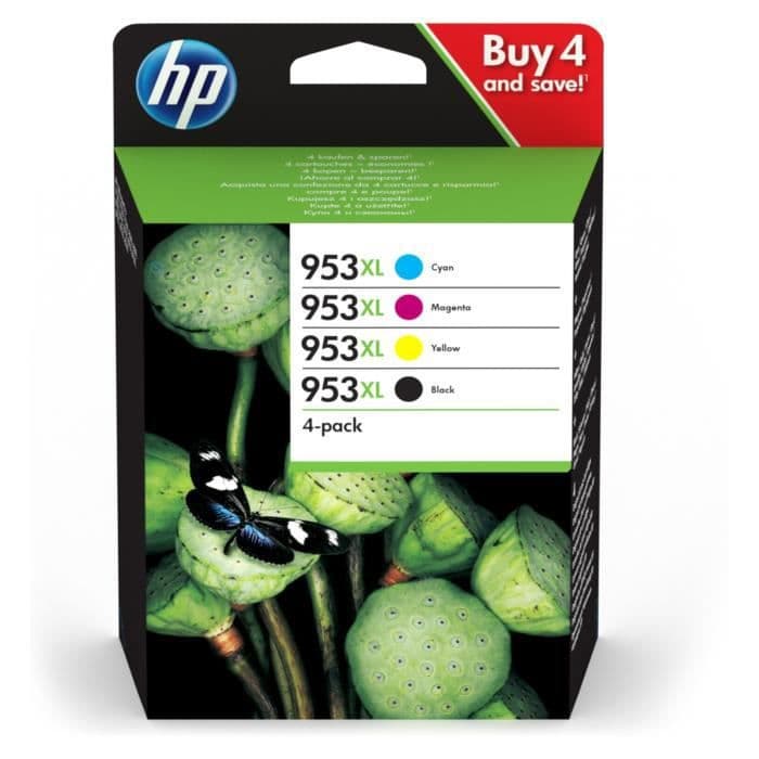 HP 953XL 4-pack svart / cyan / magenta / gul patroner för HP OfficeJet Pro 8710/8715/8720 (3HZ52AE)