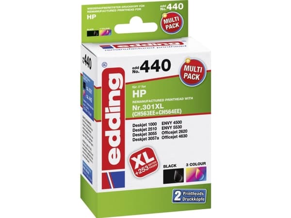 Edding EDD-440, Sort, Pigmentbasert blekk, Multipakke