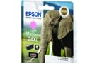 Pikkukuva 5 / 5: Epson Elephant Yksittäispakkaus, vaalea magenta 24XL Claria Photo HD -muste, Korkea (XL) värintuotto, Väriainepohjainen muste, 9,8 ml, 740 sivua, 1 k