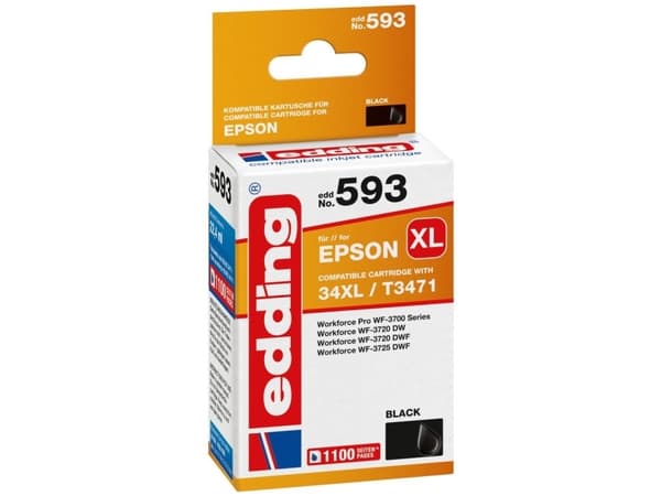 Edding EDD-593, 22,4 ml, 1100 sidor, 1 styck, Enpack