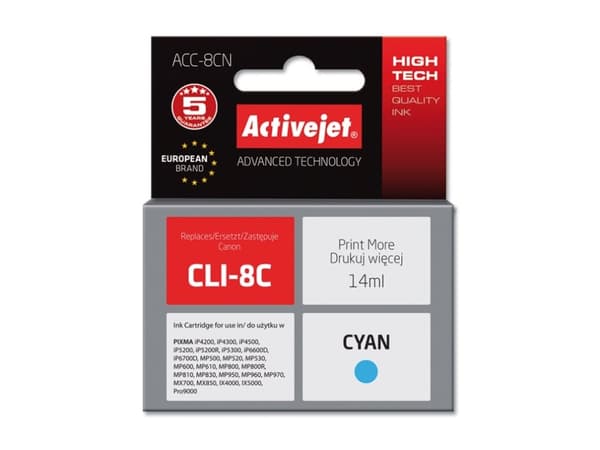 Activejet ACC-8CN, Høyt (XL) utbytte, Fargestoffbasert blekk, 14 ml, 935 sider, 1 stykker, Enkeltpakke