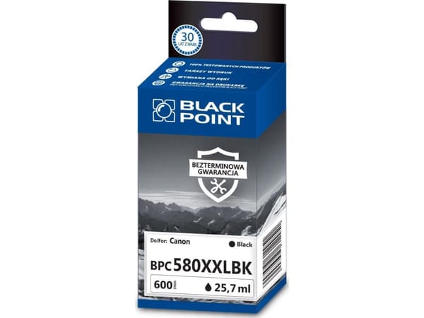 Blekkpatron BLACK POINT BPC580XXLBK erstatning for Canon PGI-580PGBKXXL svart