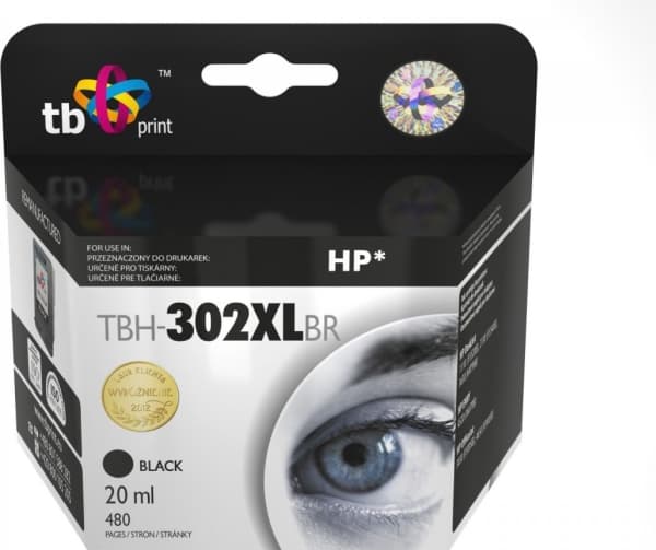 Blekk for HP DJ 1110/2130 TBH-302XLBR svart reprodusert