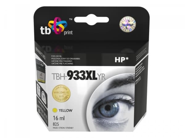 TB Print TBH-933XLYR, Gult, Pigmentbasert blekk, 16 ml, 1 stykker, 825 sider