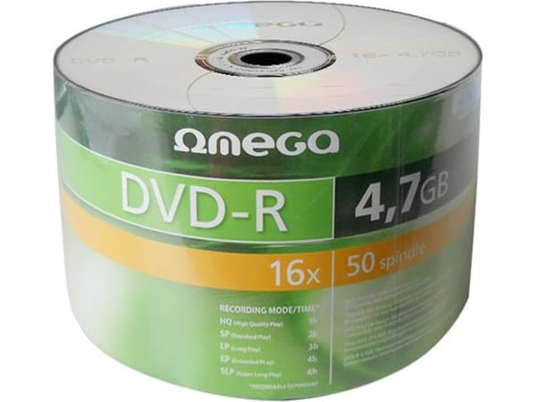 Omega DVD-R 4,7 GB 16x 50 stykker (40933)