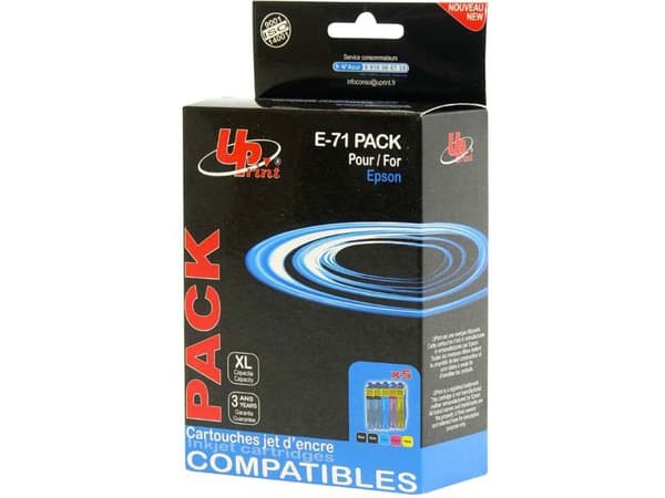 UPrint-blekk UPrint-kompatibelt blekk / blekk med C13T071, 1xblack/1xcyan/1xmagenta/1xyellow, 1x12 og 3x10ml, E-71 PACK, for Epson D78, DX4000, DX40