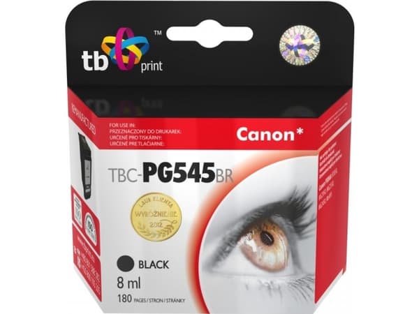 TB Print TBC-PG545B, Sort, Pigmentbasert blekk, 8 ml, 1 stykker, 180 sider
