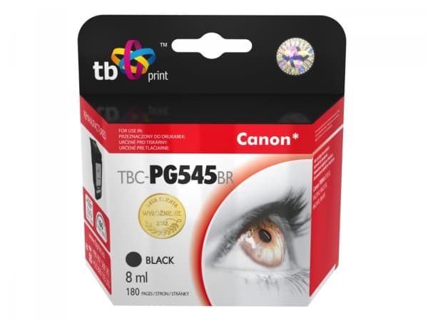 TB Print TBC-PG545B, Sort, Pigmentbasert blekk, 8 ml, 1 stykker, 180 sider