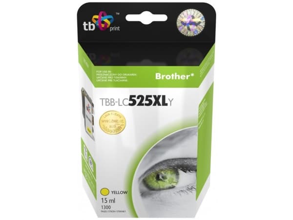 TB - 15 ml - gul - kompatibel - blekkpatron (alternativ for: Brother LC525YL, Brother LC535YL) - for Brother DCP-J100, DCP-J105, DCP-J200