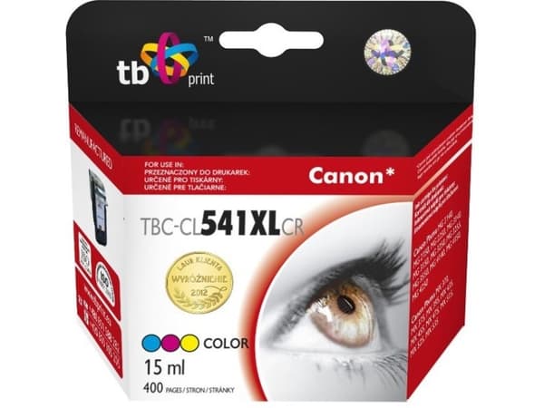 TB Print TBC-CL541XLCR, Blå, Lilla, Gult, Pigmentbasert blekk, 15 ml, 1 stykker, 400 sider