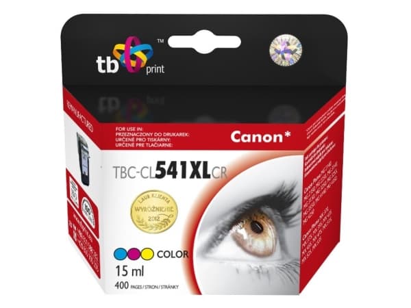 TB Print TBC-CL541XLCR, Blå, Lilla, Gult, Pigmentbasert blekk, 15 ml, 1 stykker, 400 sider