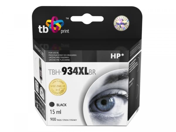 TB Print TBH-934XLBR, Sort, Pigmentbasert blekk, 15 ml, 1 stykker, 900 sider