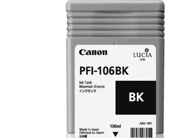 Canon PFI-106 BK - 130 ml - svart - original - blekkbeholder - for imagePROGRAF iPF6400, iPF6400SE, IPF6450