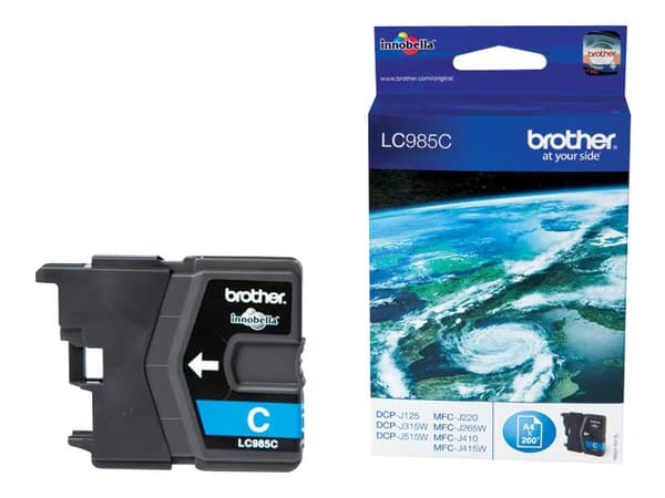 Brother LC985C - Cyan - original - blekkpatron - for Brother DCP-J125, DCP-J140, DCP-J315, DCP-J515, MFC-J220, MFC-J265, MFC-J410, MFC-J415