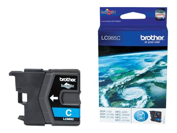 Brother LC985C - Cyan - original - blekkpatron - for Brother DCP-J125, DCP-J140, DCP-J315, DCP-J515, MFC-J220, MFC-J265, MFC-J410, MFC-J415