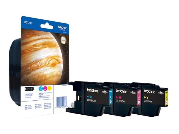 Brother LC1240 Rainbow-Pack - Gul, cyan, magenta - original - blister med akustisk / elektromagnetisk alarm - blekkpatron - for Brother DCP-J525, J72