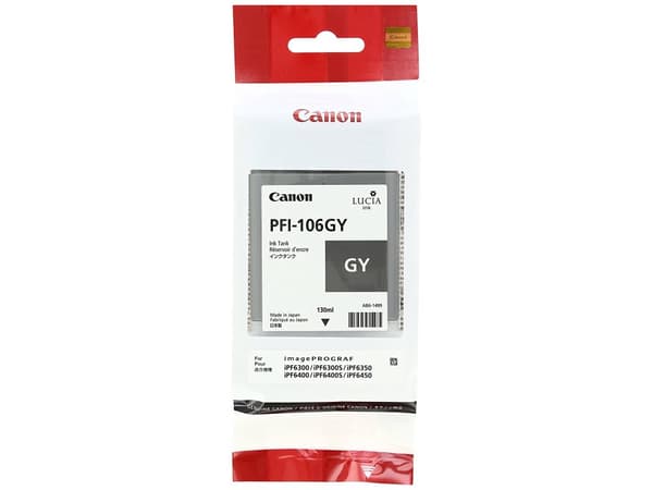 Canon PFI-106 GY - 130 ml - grå - original - blekkbeholder - for imagePROGRAF iPF6400, iPF6400SE, IPF6450