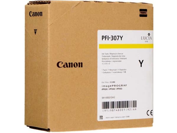 Canon PFI-307 Y - 330 ml - gul - original - bläcktank - för imagePROGRAF iPF830, iPF830 MFP M40, iPF840, iPF840 MFP M40, iPF850, iPF850 MFP M40