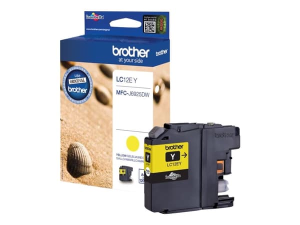 Brother LC12EY - XL Capacity - gul - original - blekkpatron - for Brother MFC-J6925DW