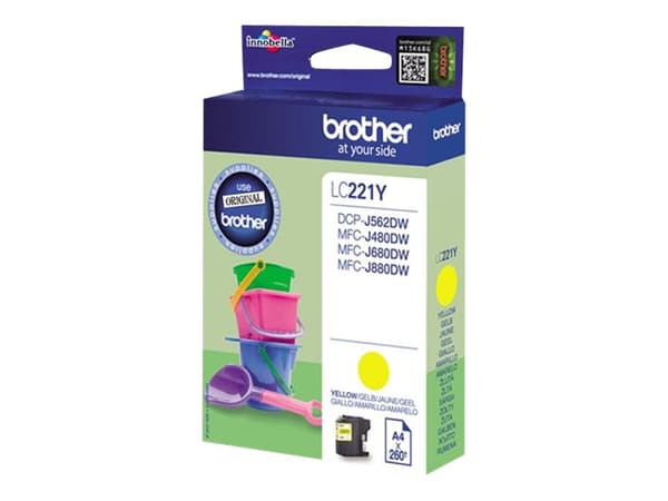 Brother LC221Y - Gul - original - blekkpatron - for Brother DCP-J562DW, MFC-J480DW, MFC-J680DW, MFC-J880DW