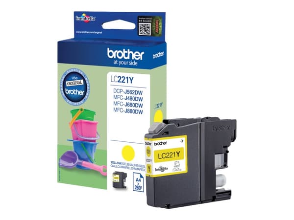 Brother LC221Y - Gul - original - blekkpatron - for Brother DCP-J562DW, MFC-J480DW, MFC-J680DW, MFC-J880DW