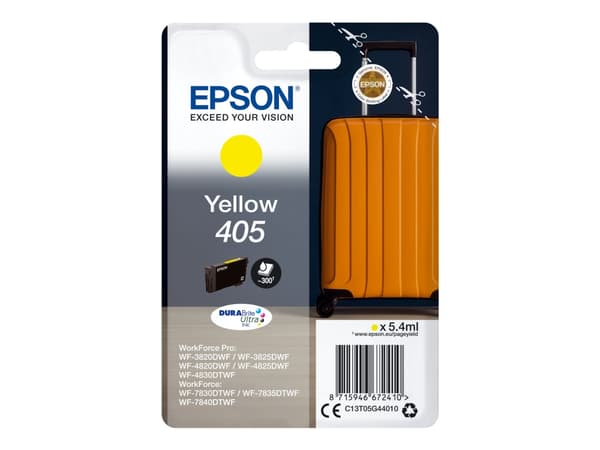 Epson 405 - 5.4 ml - gul - original - blekkpatron - for WorkForce WF-7310, 7830, 7835, 7840; WorkForce Pro WF-3820, 3825, 4820, 4825, 4830, 7840