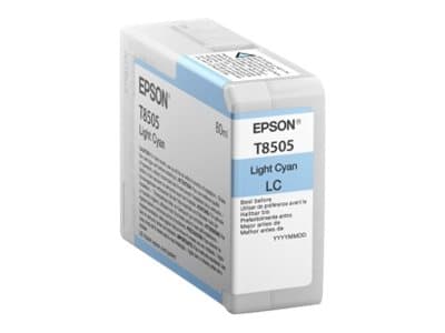 Epson T8505 - 80 ml - lys cyan - original - blekkpatron - for SureColor P800, P800 Designer Edition, SC-P800