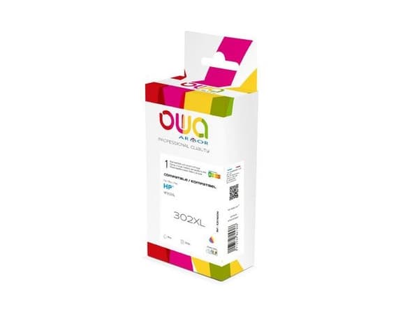 OWA - 16 ml - farge (cyan, magenta, gul) - kompatibel - gjenfabrikert - blekkpatron (alternativ for: HP 302XL) - for HP Deskjet 1110, 21XX, 36XX; ENV