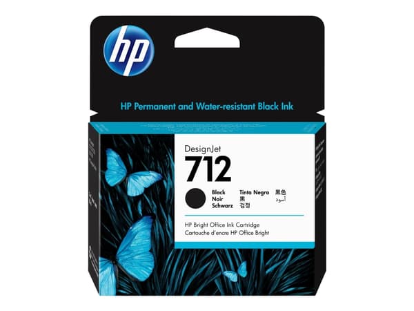 HP 712 - 80 ml - svart - original - DesignJet - blekkpatron - for DesignJet Studio, T210, T230, T250, T630, T650