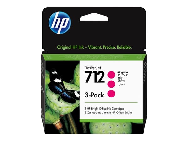 HP 712 - 3-pack - 29 ml - magenta - original - DesignJet - blekkpatron - for DesignJet Studio, T210, T230, T250, T630, T650