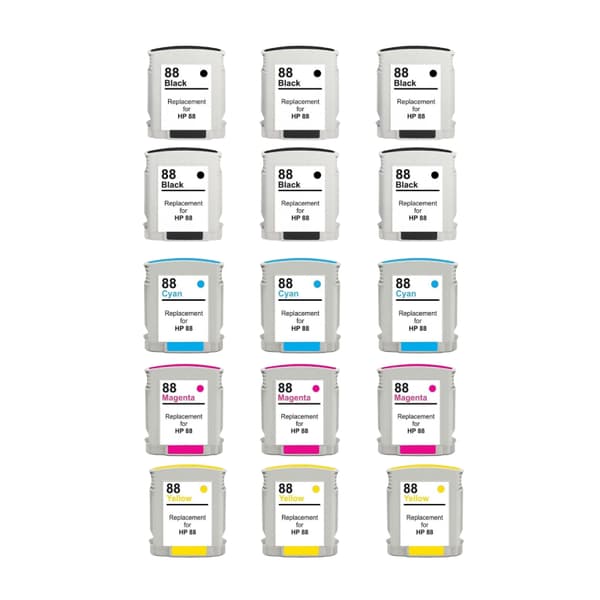 Kompatibel - HP 88 XXL combo pack 15 stk blækpatron - BK/C/M/Y 666 ml