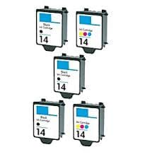 Pixojet blækpatroner HP 14 - C5011DE, 5 stk. rabatpakke 124 ml