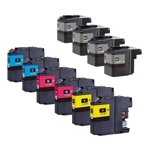 Pixojet blekkpatroner Brother LC 12E, 10-pakning rabattpakke 322 ml