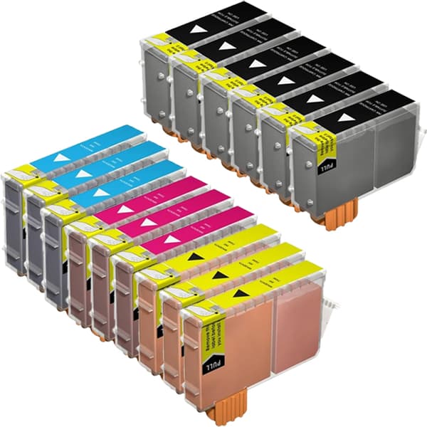 Pixojet blækpatroner Canon BCI-3e / PGI5 - 4479A002, 15 stk. rabatpakke 291 ml
