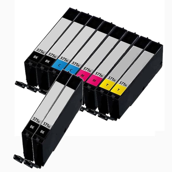 Pixojet Mustepatruunat Canon CLI 571XL - 0331C001, 10 kpl alennuspakkaus 130 ml
