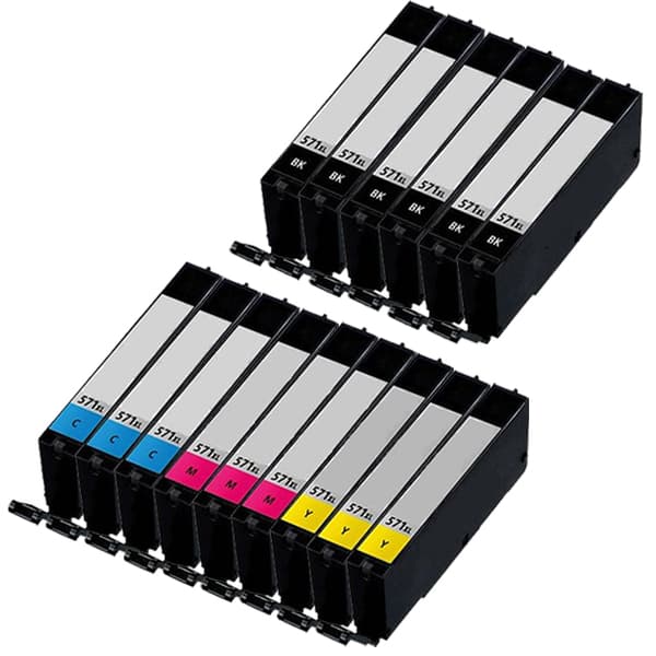 Pixojet blækpatroner Canon CLI 571XL - 0331C001, 15 stk. rabatpakke 195 ml