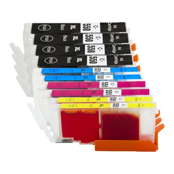 Pixojet Mustepatruunat Canon CLI 551 XL - 6443B001, 10 kpl alennuspakkaus 120 ml