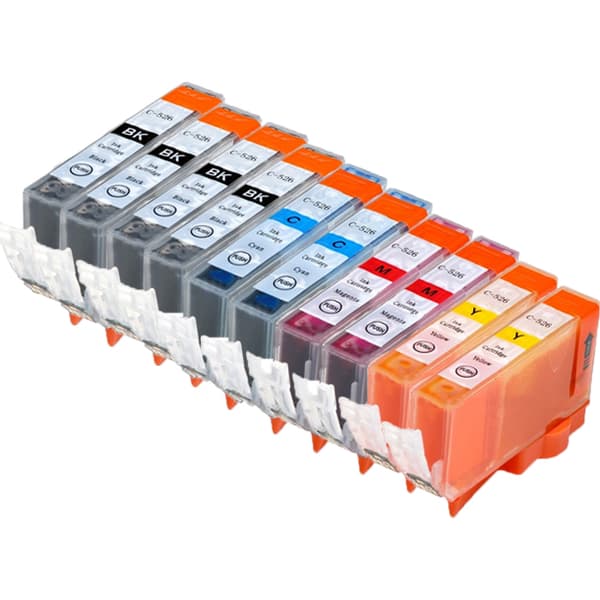 Pixojet blækpatroner Canon CLI 526 - 4540B001, 10 stk. rabatpakke 105 ml