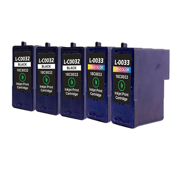Pixojet Mustekasetit Lexmark 32 - 80D2951, 5 kpl 90ml alennuspakkaus