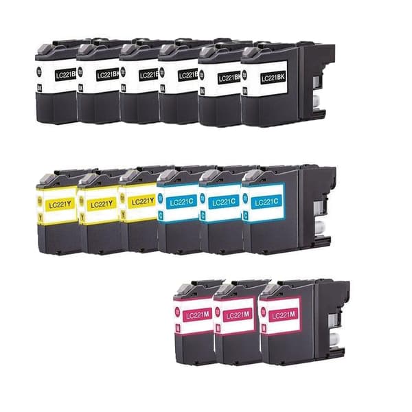 Kompatibel - Brother LC 221 combo pack 15 stk 186 ml