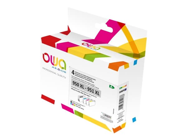 OWA - 4-pack - svart, gul, cyan, magenta - kompatibel - blekkpatron (alternativ for: HP 950XL, HP 951XL) - for HP Officejet Pro 251dw, 276dw, 8100, 8