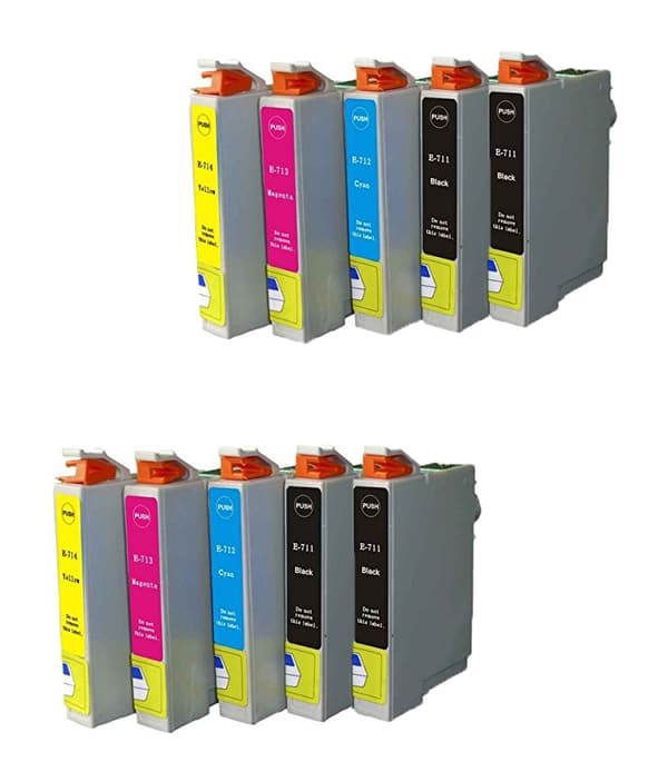 Epson T0711 / T0891 T0712 / T0892 T0713 / T0893 T0714 / T0894 kombipack 10 st - Kompatibel - BK / C / M /  Y