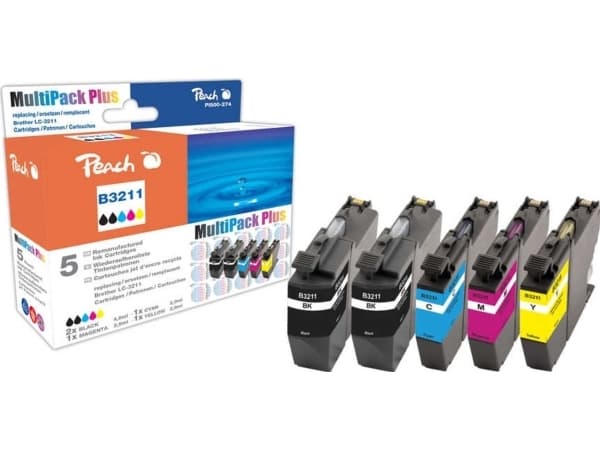 Peach PI500-274, 9,6 ml, 8,7 ml, 440 sider, 755 sider, 5 stykker, Multipakke
